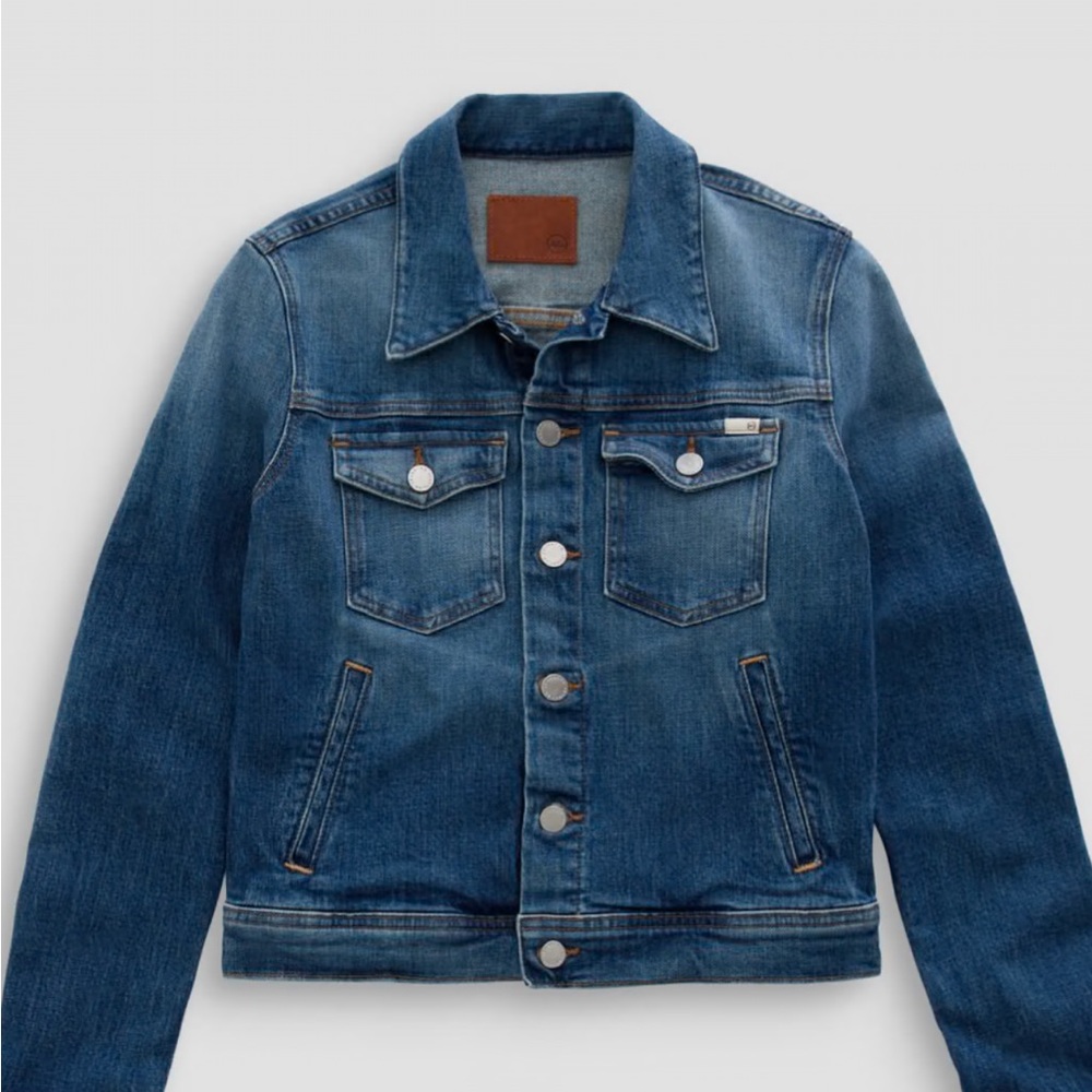 AG Adriano Goldschmied Medium Blue Denim Trucker Jacket